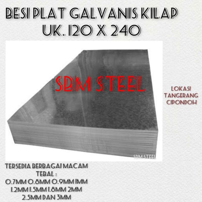 Plat Galvanis (Kilap) 3mm Full 4" x 8" *