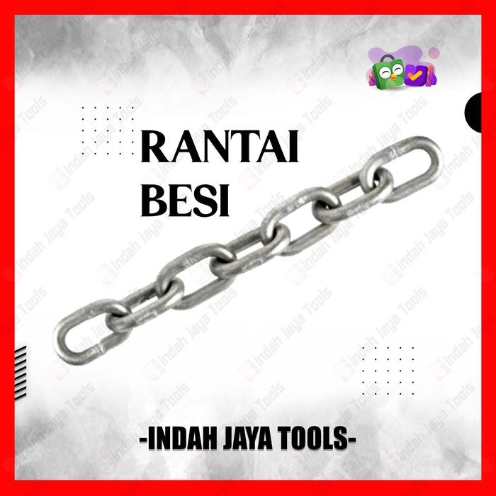 RANTAI BESI METERAN 5 MM 3/16 Inch Gembok Motor Portal Pagar Galvanis *