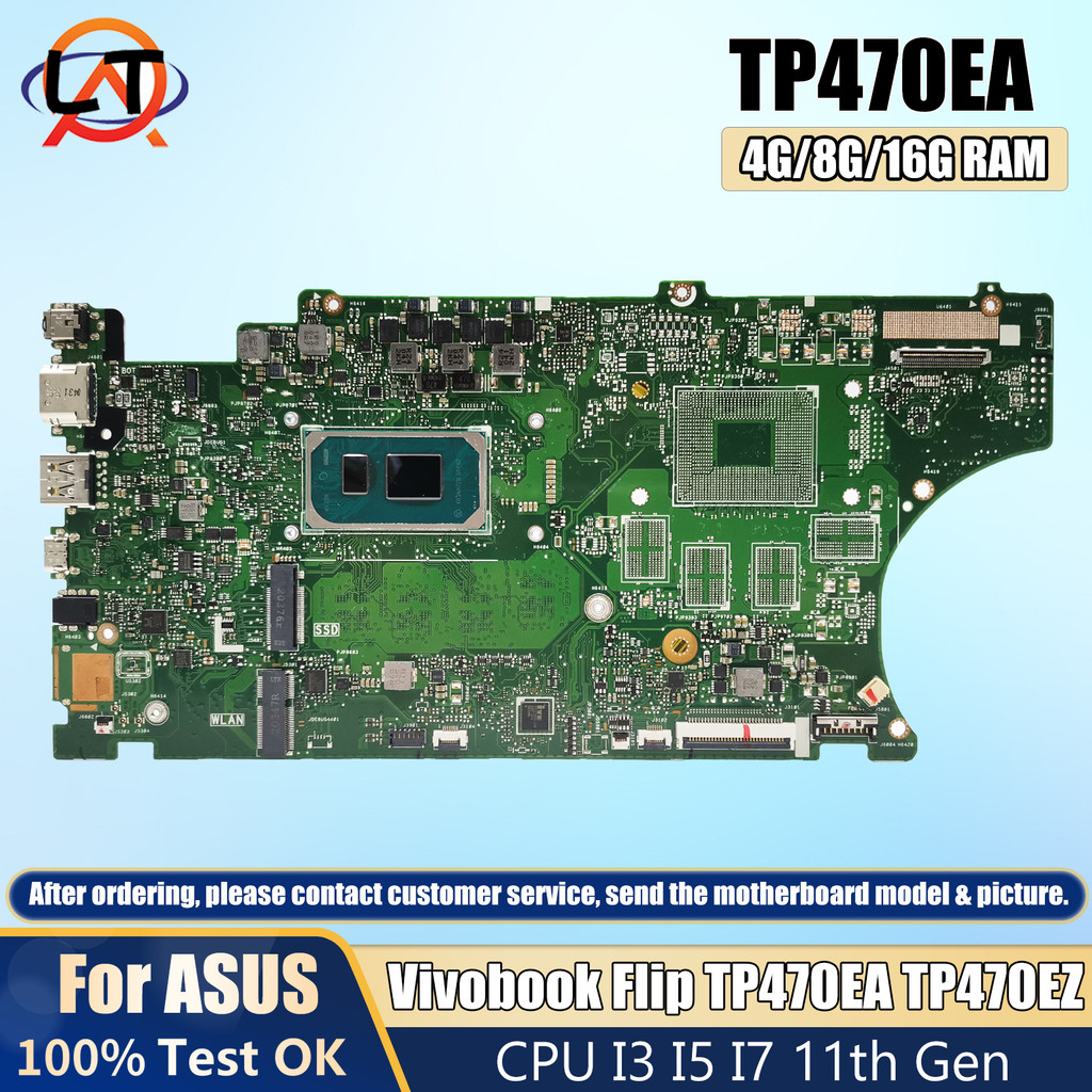 TP470EA Mainboard For ASUS VivoBook Flip TP470E TP470EZ Laptop Motherboard CPU I3 I5 I7 11th Gen 4G/
