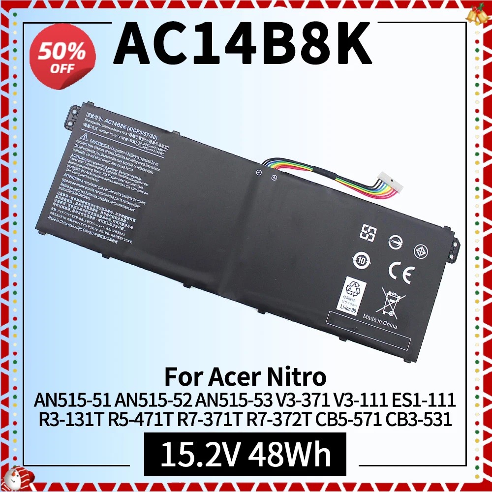 AC14B8K Laptop Battery for Acer Predator Helios Nitro 5 N17C1 AN515 PH315-51 PH315-52 G3-571 G3-572 
