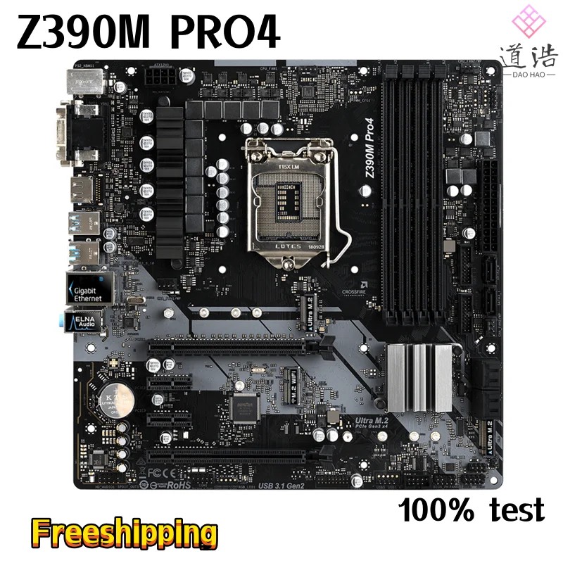 For Asrock Z390M PRO4 Motherboard 128GB HDMI PCI-E3.0 M.2 LGA 1151 DDR4 Micro ATX Z390 Mainboard 100