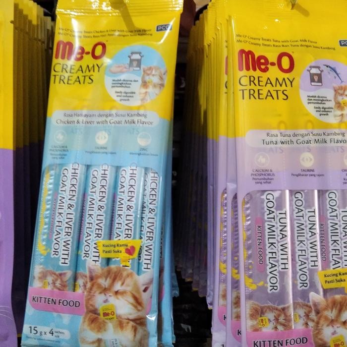 MEO CREAMY TREATS 15 gr 4 KUCING MEO LIQUID KHUSUS KITTEN