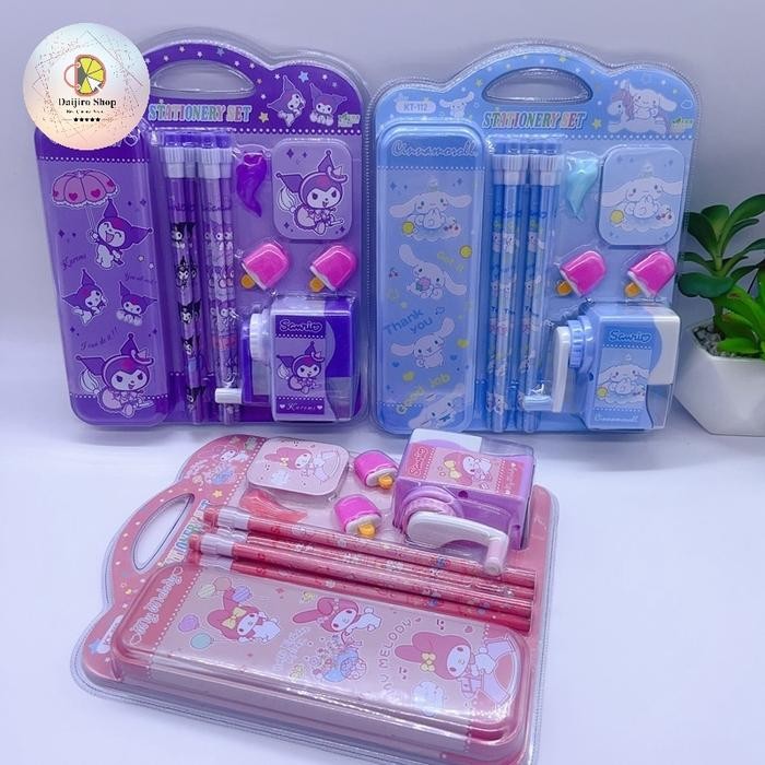 

TERLARIS Study Set Alat Tulis Sanrio Anak Sekolah SD Pensil Penggaris Kuromi READY STOCK