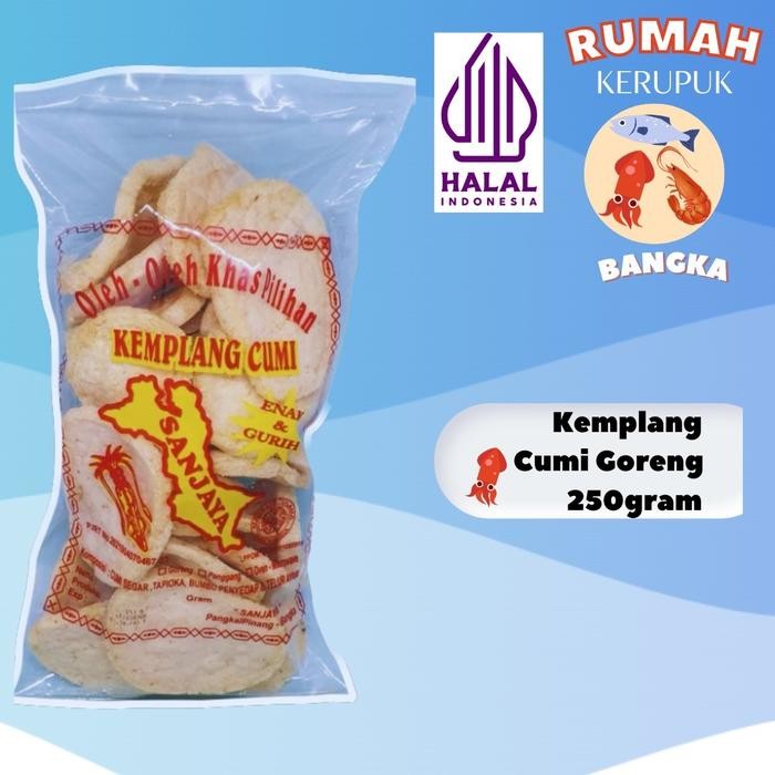 

ORIGINAL Kemplang Cumi Goreng Sanjaya - Makanan Khas Bangka - Snack Bangka - Olahan Cumi READY STOCK