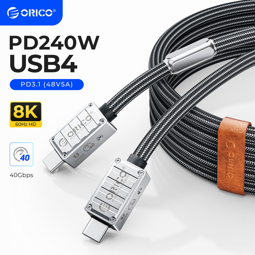 ORICO 40Gbps USB4 Cable C TO UCB C 240w Thunder 3 Type-C Fast Charging Wire 8k 60hz TV  Box for Mobi