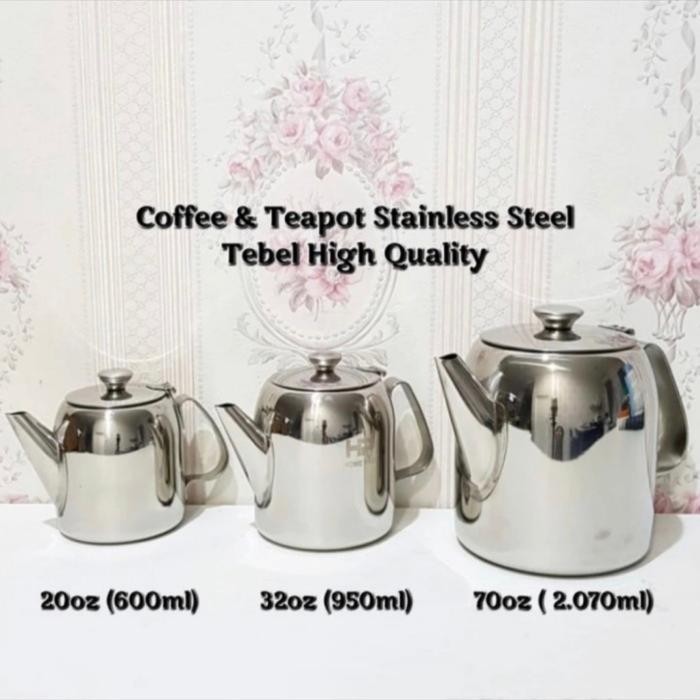 coffee teapot teko stainless tebal hh quality / teh / kopi masih ready