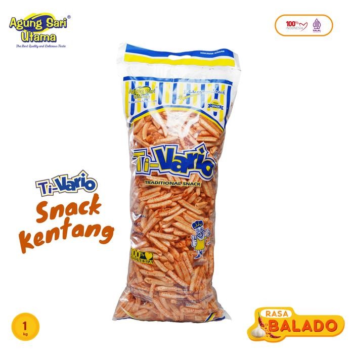 

TI-VARIO SNACK KENTANG 1 KG Varian Rasa - Original - Keju - Balado - Bbq - Renyah - Gurih - Viral
