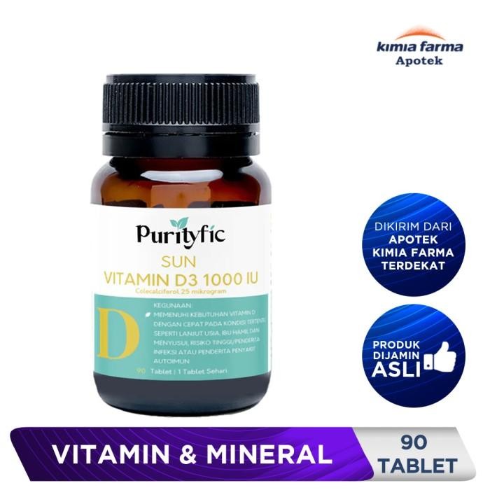 Purity Sun Vitamin D3 1000 IU 90 Tablet / Vitamin D3 / Kimia Farma