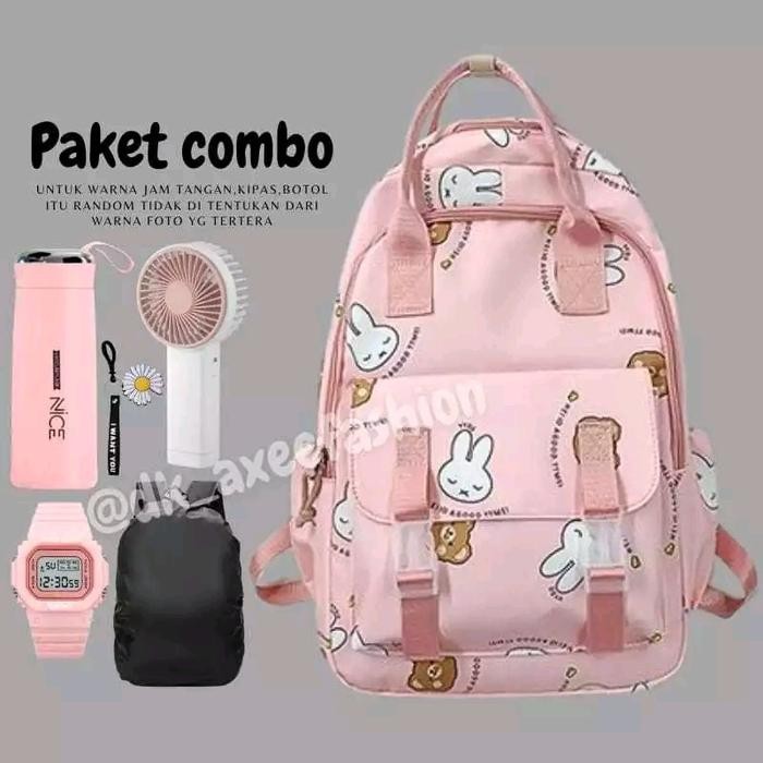 

Gumoy - Tas Ransel Sekolah Anak SD SMP Banyak Bonus Karakter Kartun Lucu Backpack Fashion Anak
