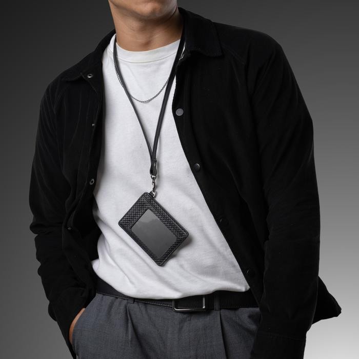 

Reven Leather Batara Lanyard - ID Card Name Tag Model Kalung Kulit Sapi Asli Free STNK