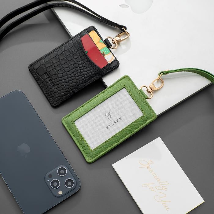 

Starke Leather Name Tag ID Card Holder Kulit Lanyard Kulit Asli Fury Chital