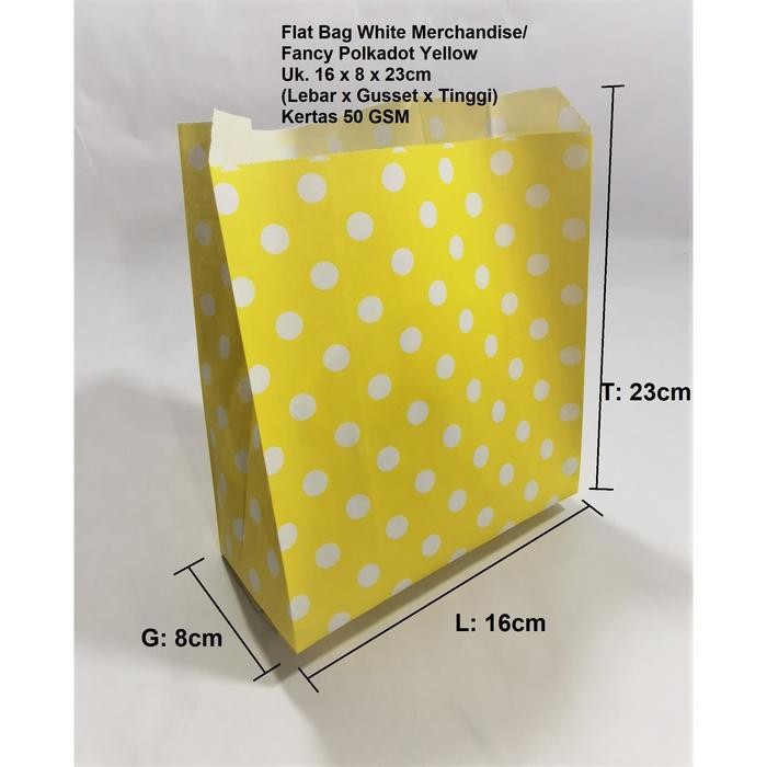 

Paperbag Flat Kantong Kertas Warna Kuning Polkadot (L) Souvenir