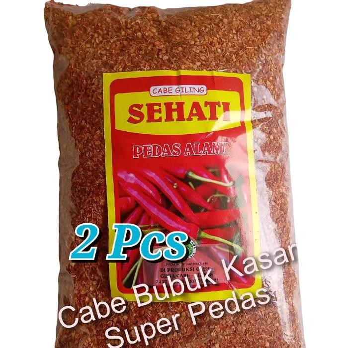 

2 Pcs /Cabe Bubuk Kasar SEHATI / Best Seller Super Pedas 2kg Masakan