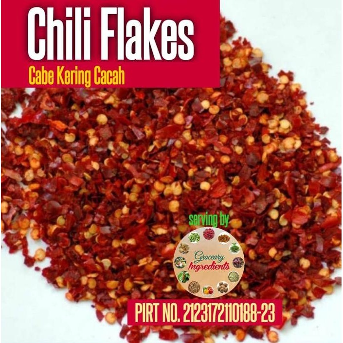 

Chili Flakes Grade A 1kg/ Chili Crushed / Cabe Cacah Kasar 1kg