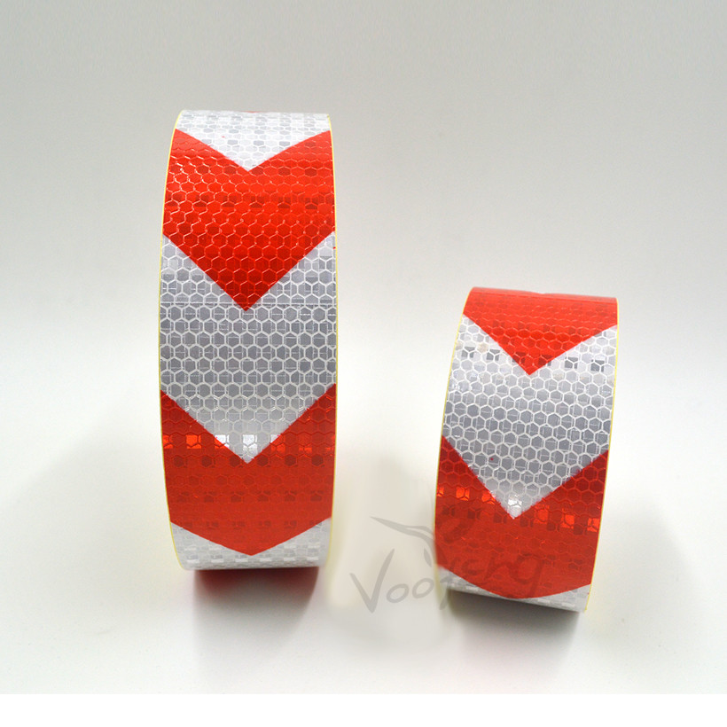 

Roadstar 5cmx10m Small Shining Square Relf-Adhesive Reflective Warning Tape Red White Arrow Printing