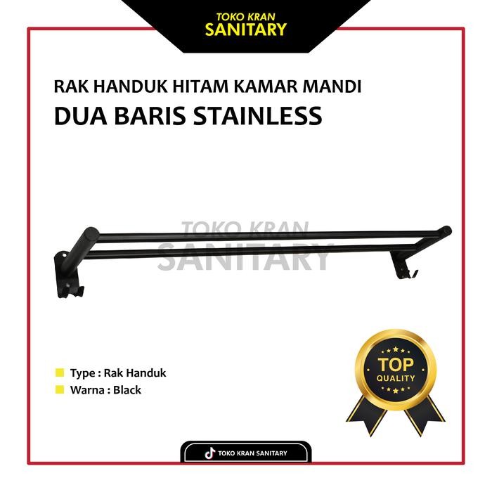(Termurah) Rak Handuk Hitam Stainless Kamar Mandi/Rak Handuk Kamar Mandi/Rak Kamar Mandi/Gantungan