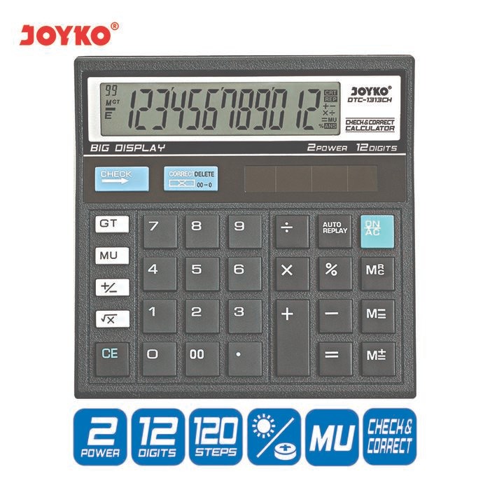 

joyko calculator 12 digits / kalkulator dtc-1313ch kode 299
