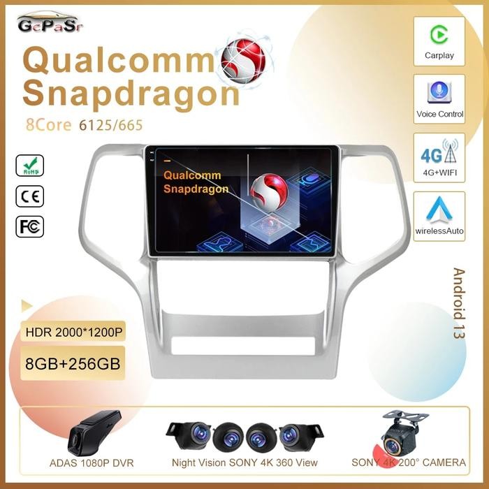 Qualcomm Android 13 For Jeep Grand Cherokee WK2 2010 - 2013