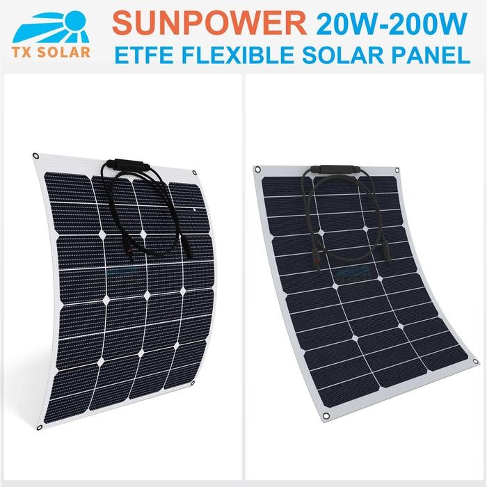 20W - 200W High efficiency SUNPOWER ETFE flexible solar panel