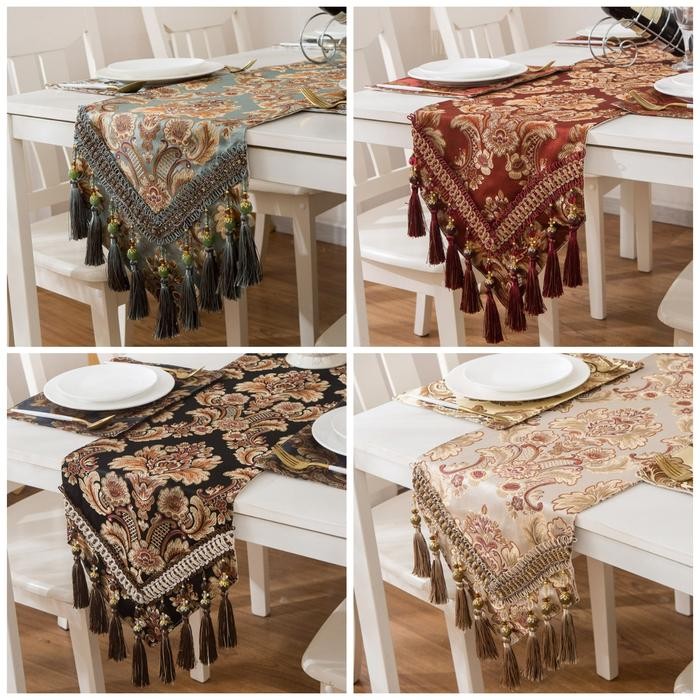 Table Runner Belgia Turki Premium Alas Meja Tamu Taplak Meja Kain