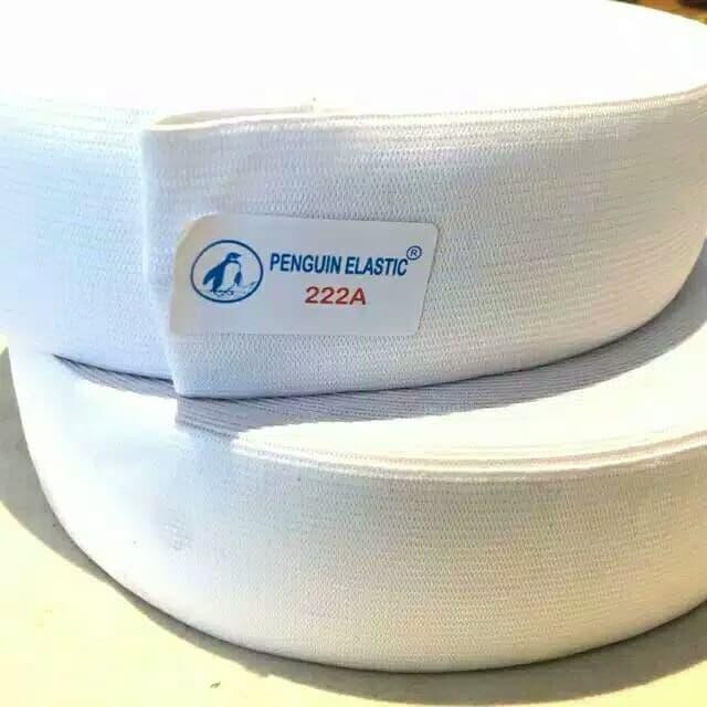 

Karet Elastis Penguin 5 cm warna Putih / Karet Celana / karet kolor