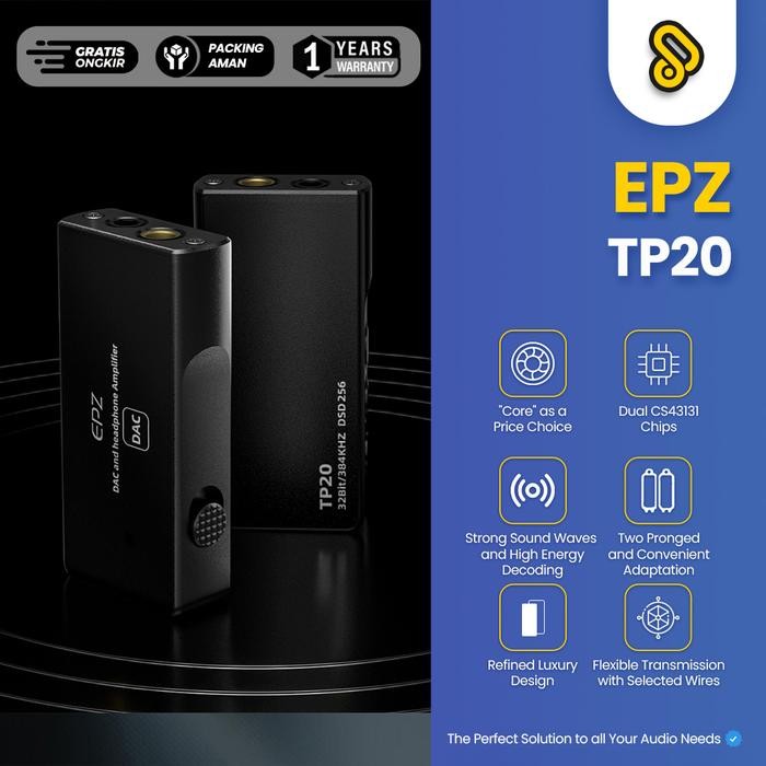 EPZ TP20 Portable MQA USB DAC Audio Headphone Amplifier USB-C