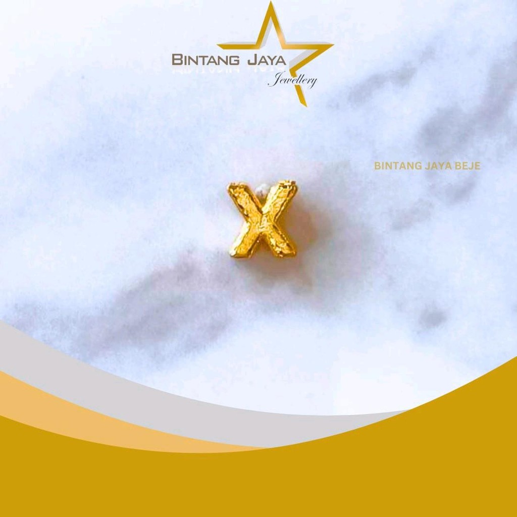 Liontin Emas Asli Huruf X Model P4ND0R4 - Kadar (16K) - 0,99 gram - Gaya Elegan untuk Momen Istimewa