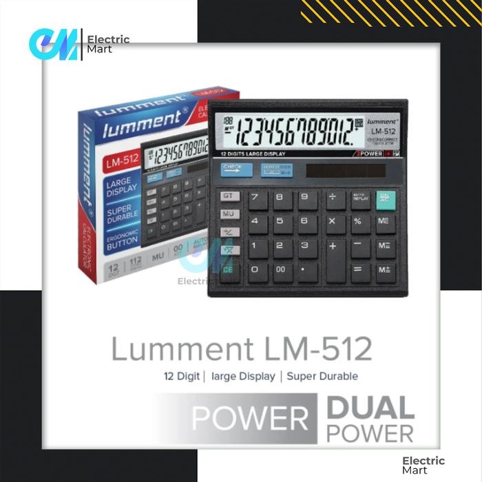 

LUMMENT 512 Kalkulator 12 Digit Calculator Steps Check Correct