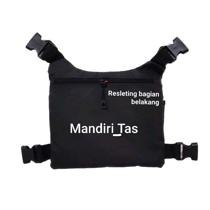 Tas dada pria waterproof chest bag tas rompi dada pria Hitam
