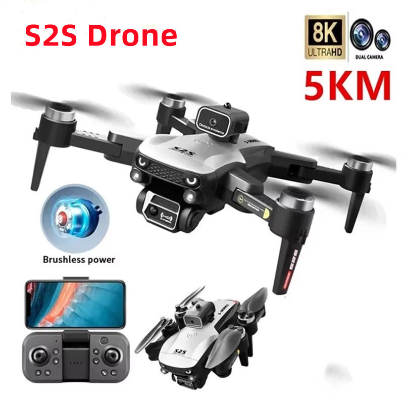IMPORT Professional drone S2S 8k HD Camera Mini drone 5G GPS Obstacle Avoidance Brushless Foldable