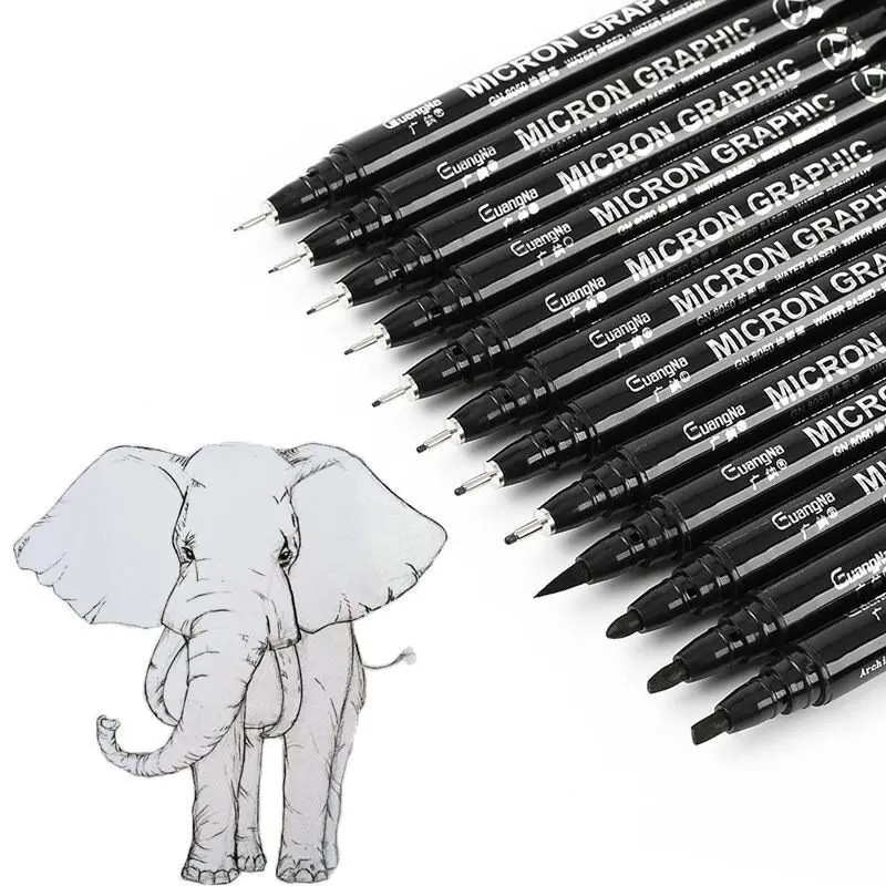 

Art Markers Waterproof Brush Pen Pigment Liner Manga 0.05-0.8 Brush Needle pen,hook line pen,Black