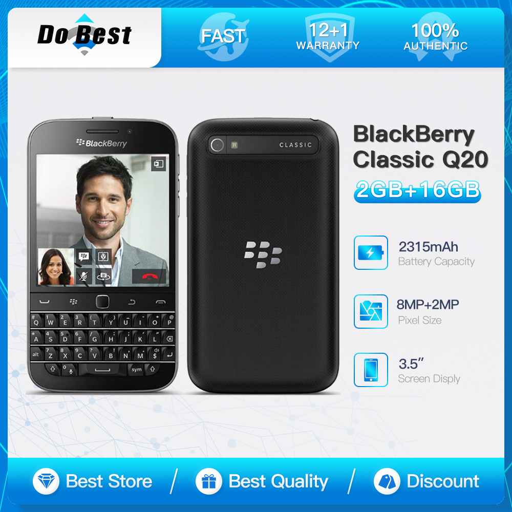 Unlocked BlackBerry Classic Q20 Original 4G Mobile Phone 8MP WIFI 3.5" 16G ROM BlackBerry Q20 Smartp