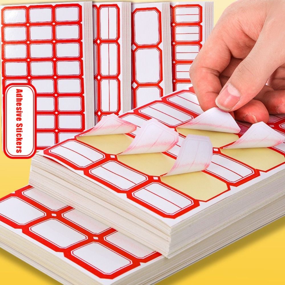

50Sheets Handwritten Self-adhesive Label Paper Colored Multiple Sizes Label Stickers Self-adhesive