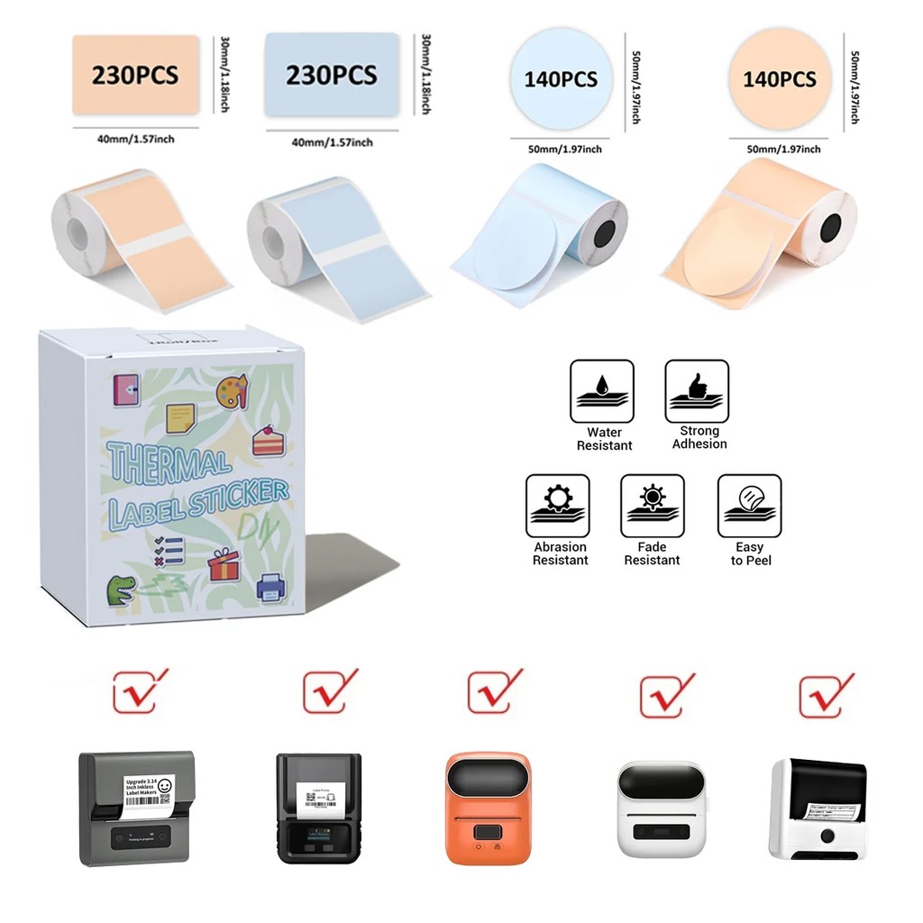 

M110 Label Color Label Thermal Paper Blue & Khaki Compatible With M110 M220 M221 M150 M250 M260