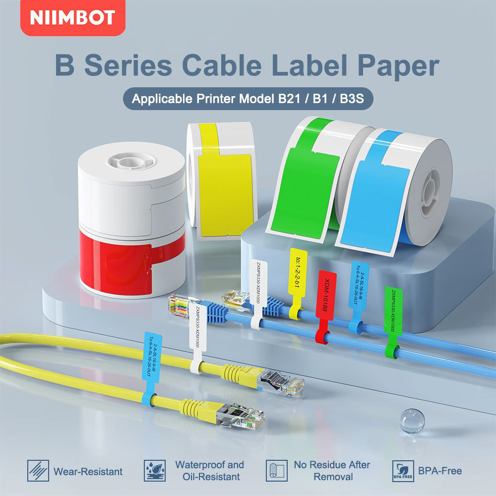 

Niimbot Cable Label Portable Printer Thermal B1 B21 B203 Paper Data Line Identification Fiber Wire