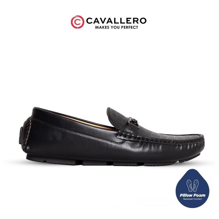 Sepatu Pria Casual Loafers Moccasin Cavallero Javer 2 Hitam Flat Shoes