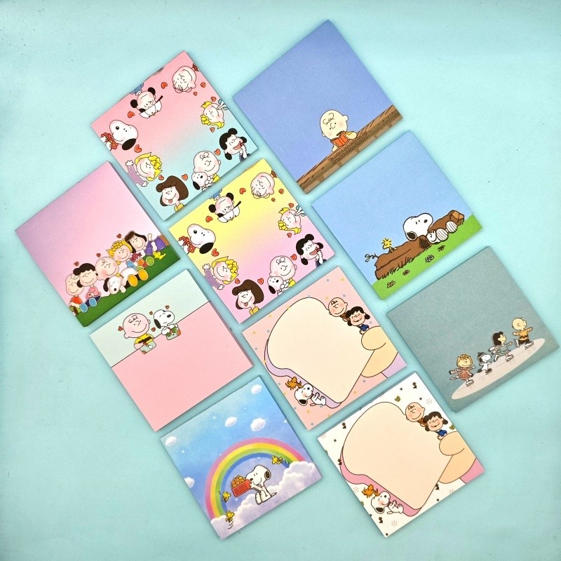 

Kawaii Disney Snoopy Memo Pad Sticky Notes Cute Stationery Notepad Label Post Office School Supplies