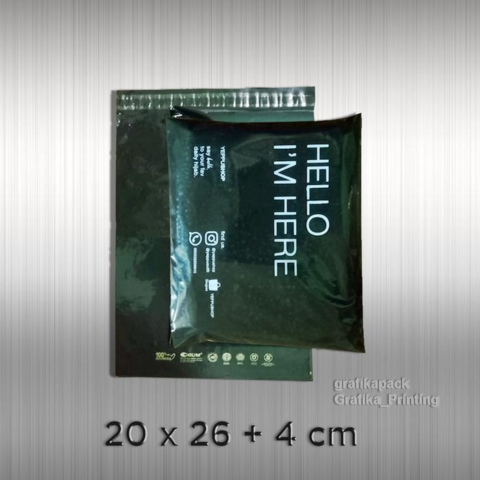 Custom Plastik Polymailer Ramah Lingkungan 20 x 30 cm