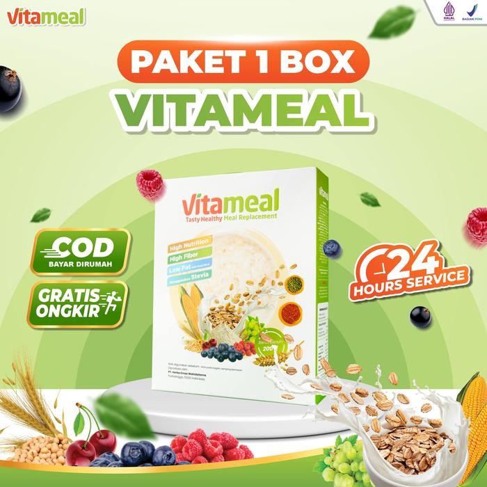 

[Paket 1 Box] Vitameal Pengganti Sarapan Sereal Makanan Instan Sereal Granola Oat untuk Sarapan