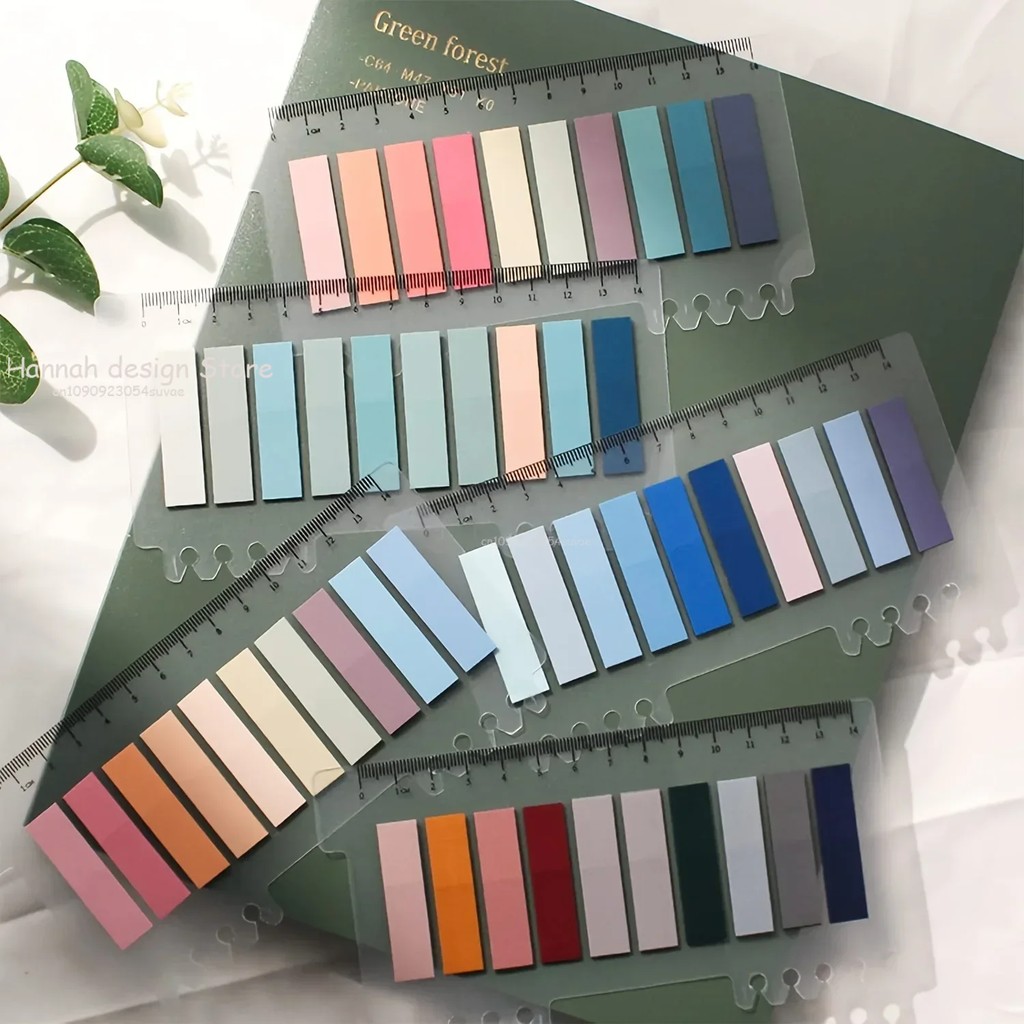 

200 Sheets Transparent Sticky Notes Self-Adhesive BookMarkers Posted It Annotation Reading Book