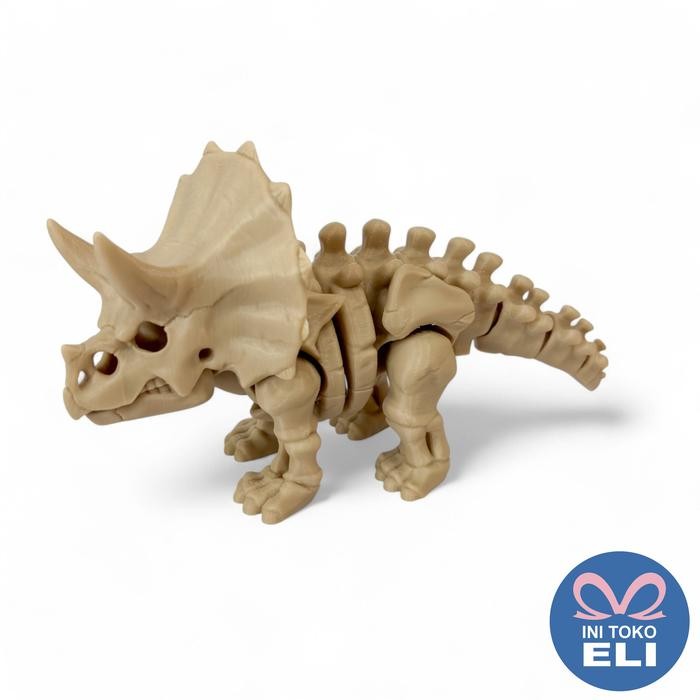 MAINAN ANAK DINO DINOSAURUS T-REX TRICERATOPS SPINOSAURUS FOSIL REPTIL ARTIKULASI REALISTIS KODE