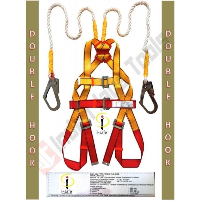 I-Safe Full Body Harness Sni Double Big Hook Safety Belt Sabuk