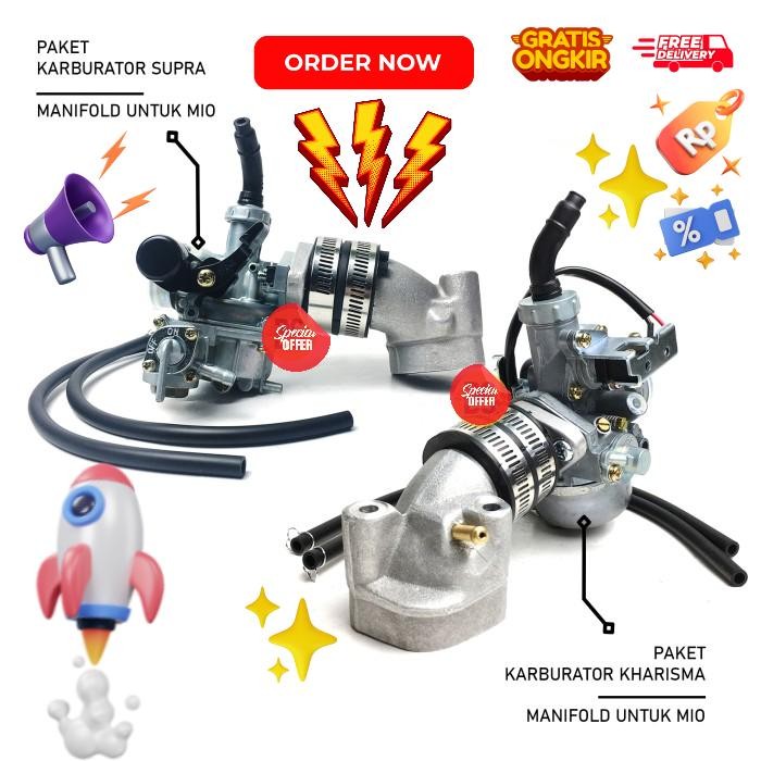 Paket Karbu Supra plus Intake Manifold manipol Mio lama Karbu Supra