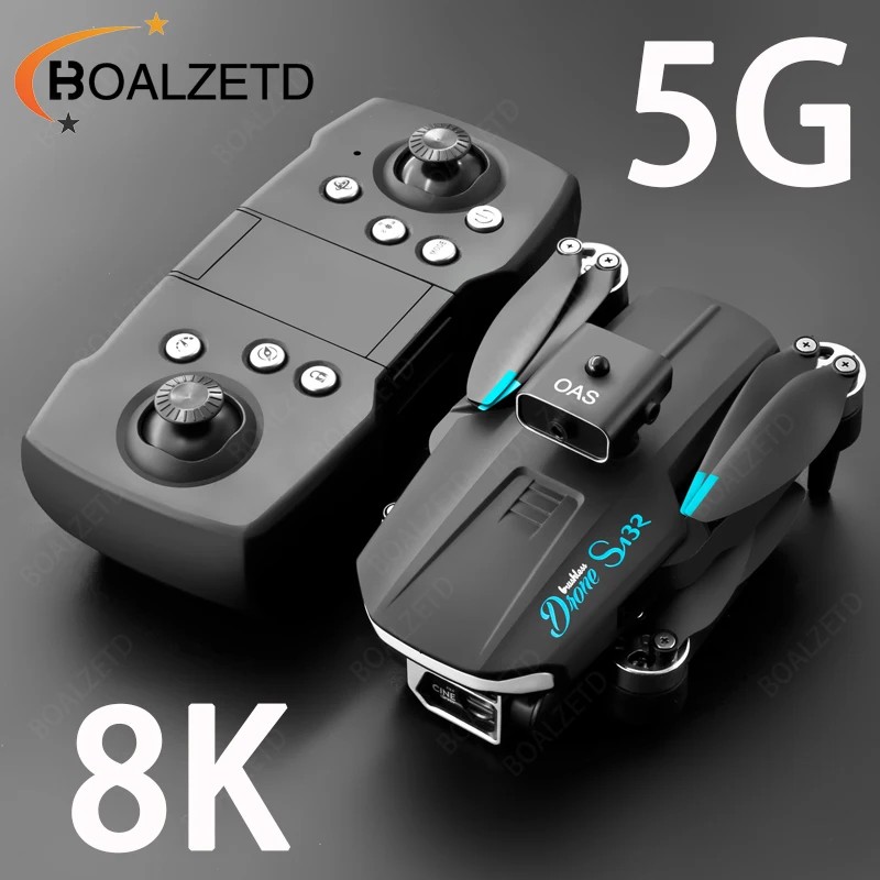 IMPORT New S132 HD 8K Dual Camera 360 Laser Obstacle Avoidance Professional Aerial Drone GPS Optical