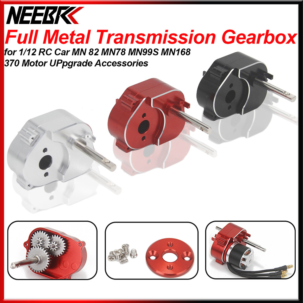 Full Metal Transmission Gearbox for 1/12 RC Crawler Car MN82 MN78 MN99S MN168 MN98 370 Brushed Motor