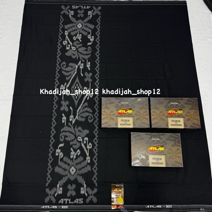 (Allthebest) Sarung ATLAS Premium 750 Sarung Atlas Hitam Premium Sarung Atlas Hitam Polos Premium
