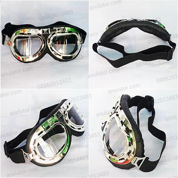 Goggle Kaca Mata Helm Cakil HBC Pilot Retro Klasik Kacamata