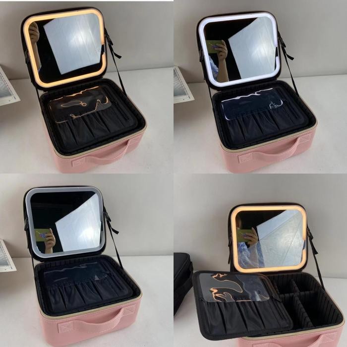 Cermin LED Tas Kosmetik Tas Make up Cermin Lampu Beauty Case