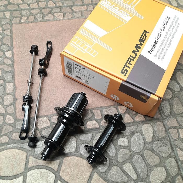 HUB SET ROAD BIKE NAP SET BALAP STRUMMER HR200 32H HITAM sparepart sepeda termurah