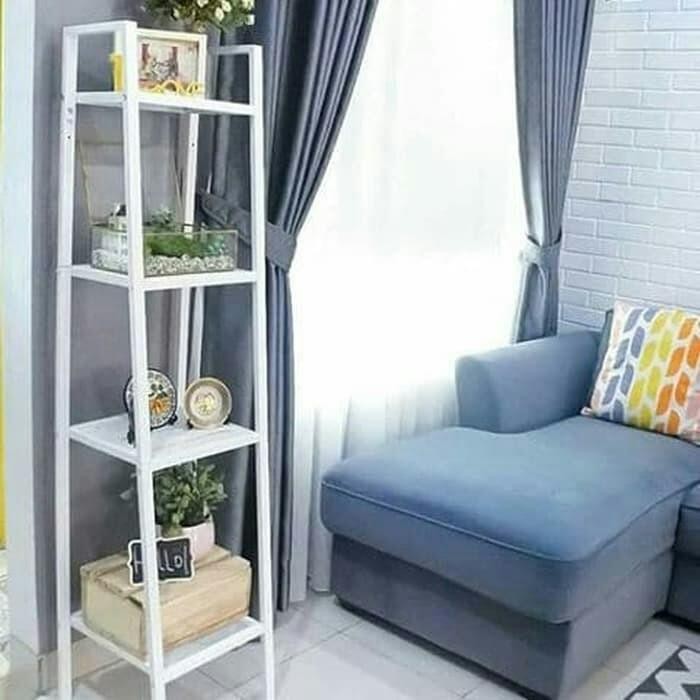 Rak Besi Sudut Pajangan Dekorasi Rak Buku Bunga Foto Rak Susun Berdiri